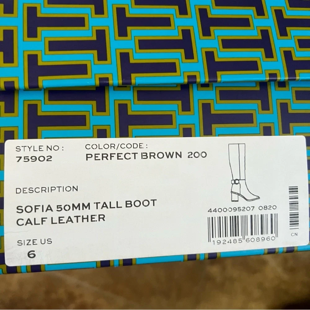 🌺NWT Tory Burch Sofia Riding Boot Brown Size 6
